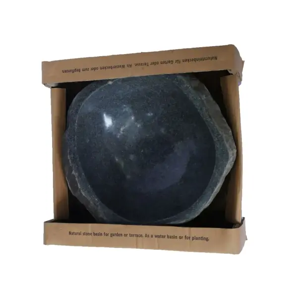 Product image 8 of the product “Water basin made of river stone. Model 3, approx. 34 x 38 x 15 cm height. ”